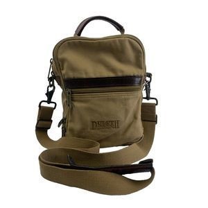 Duluth Trading Co Fire Hose Field Bag Shoulder Organizer Brown Canvas Leather
